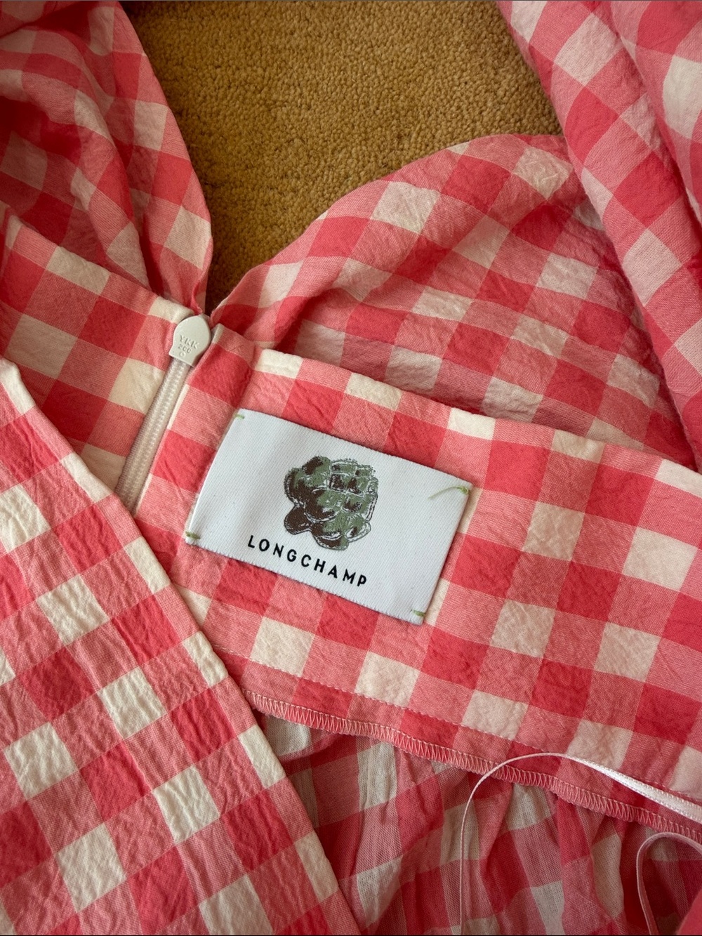 Longchamp Pink Gingham Dress - Picture 2 of 2